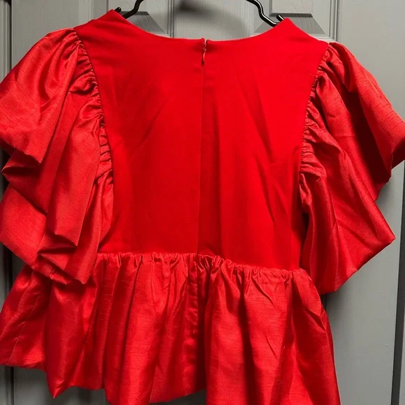 Sunday in Brooklyn Scarlet Ruffle Blouse - Picture 3 of 3